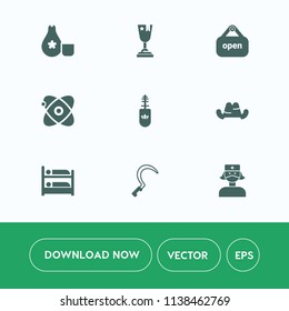 Modern, simple vector icon set on white background with universe, makeup, headwear, hat, award, sake, japanese, rice, nurse, health, food, sushi, fish, hotel, store, first, fashion, clothing icons
