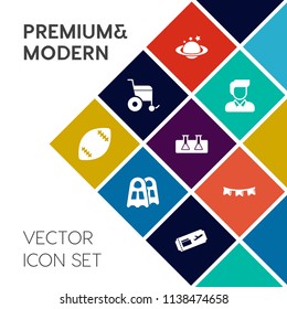 Modern, simple vector icon set on colorful flat background with travel, sport, people, space, man, ticket, happy, flag, laboratory, fashion, night, male, casual, celebration, sea, water, sign icons