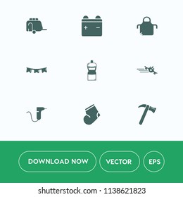 Modern, simple vector icon set on white background with dentistry, chef, holiday, background, full, flight, airplane, cleaner, happy, transportation, charge, dentist, hammer, train, socks, warm icons