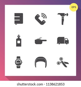 Modern, simple vector icon set on gradient background with worker, delivery, business, drink, equipment, drill, object, time, dish, button, tool, textbook, service, saw, cut, collection, smart icons