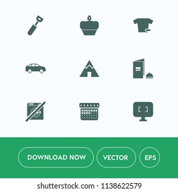 Modern, simple vector icon set on white background with left, bakery, clothing, doughnut, timetable, cupcake, technology, brochure, day, fashion, shirt, schedule, calendar, food, move, muffin icons