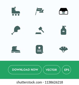Modern, simple vector icon set on white background with patriotism, data, emblem, document, country, skate, shoe, soap, justice, leisure, boot, hygiene, white, style, state, liquid, fun, office icons