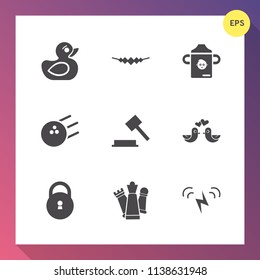 Modern, simple vector icon set on gradient background with food, love, duckling, ecology, piece, bottle, strategy, fun, bath, baby, rubber, toy, necklace, nutrition, jewelry, security, fashion icons