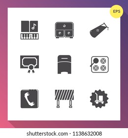 Modern, simple vector icon set on gradient background with gas, kitchen, business, frame, furniture, achievement, atom, chemistry, bedroom, background, book, delivery, award, stove, sign, note icons