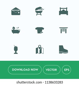 Modern, simple vector icon set on white background with envelope, japanese, transportation, grilling, grill, cooking, shrine, web, fire, message, drink, torii, fashion, car, clothing, alcohol icons