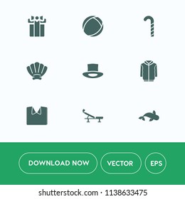 Modern, simple vector icon set on white background with nature, seafood, colorful, christmas, background, shell, ball, candy, bow, fitness, lollipop, fish, marine, white, hat, gift, dessert, sea icons