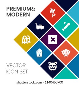 Modern, simple vector icon set on colorful flat background with animal, field, water, blossom, cute, american, sport, grass, lawn, fast, garden, agriculture, pink, summer, ball, unhealthy, white icons