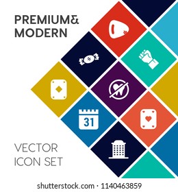 Modern, simple vector icon set on colorful flat background with dentist, stick, health, event, dental, colorful, city, calendar, sweet, day, instrument, schedule, people, music, human, healthy icons