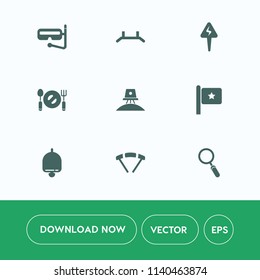 Modern, simple vector icon set on white background with sign, electricity, science, extreme, snorkeling, knife, ring, flag, rollup, nation, parachuting, banner, zoom, beach, america, fork, glass icons