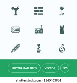 Modern, simple vector icon set on white background with globe, pin, nature, map, global, drop, alcohol, space, identity, news, barbecue, fashion, card, media, pot, home, female, communication icons