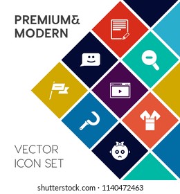 Modern, simple vector icon set on colorful flat background with wind, edit, nation, harvest, asia, minimal, cartoon, pen, country, tool, waving, traditional, chat, patriotism, happy, paper, web icons