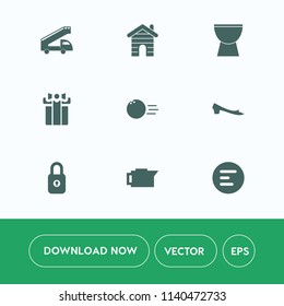 Modern, simple vector icon set on white background with present, home, city, white, fashion, music, bowling, drink, construction, cafe, concert, gift, real, ball, menu, caffeine, transport, drum icons