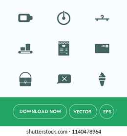 Modern, simple vector icon set on white background with travel, button, power, luggage, female, chat, sign, envelope, dessert, cream, interface, menu, web, electricity, internet, clothing, sweet icons