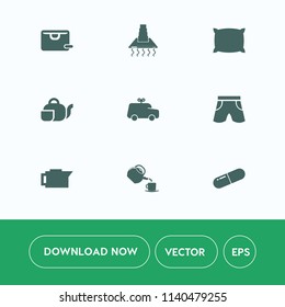 Modern, simple vector icon set on white background with coffee, cafe, beverage, car, bag, hood, sale, caffeine, tea, childhood, drink, medical, template, store, gift, home, comfortable, sleep,  icons