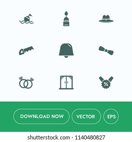 Modern, simple vector icon set on white background with gift, sea, house, emergency, lifebuoy, romance, chocolate, doughnut, modern, help, rescue, sheriff, saw, dessert, cookie, food, western icons