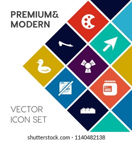 Modern, simple vector icon set on colorful flat background with box, object, drawing, apple, care, animal, clean, art, fruit, sky, color, jar, cursor, cold, healthy, paint, dont, brush, fashion icons