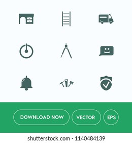 Modern, simple vector icon set on white background with top, off, security, divider, check, hospital, control, engineering, step, ring, emergency, instrument, alarm, face, health, computer, work icons