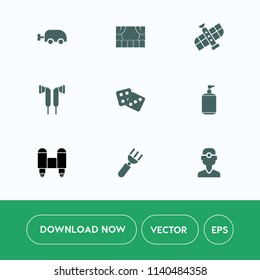 Modern, simple vector icon set on white background with rocket, science, dice, success, station, dentistry, clinic, craft, clean, theater, dinner, soap, gambling, casino, art, dentist, pram, kid icons