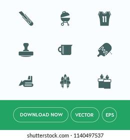 Modern, simple vector icon set on white background with post, cutter, craft, transparent, team, ice, dessert, knife, container, candle, cream, ball, technology, glass, sign, sport, bulldozer icons