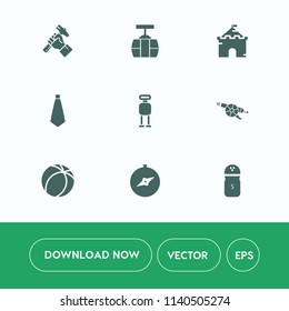 Modern, simple vector icon set on white background with occupation, tie, technology, tower, helmet, industry, pepper, transport, seasoning, site, urban, male, architecture, foreman, castle, gun icons