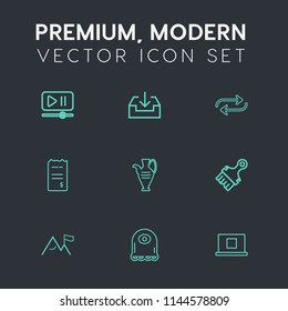 Modern, simple vector icon set on dark grey background with payment, finance, bank, sign, financial, replace, paper, replacement, concept, profile, monster, bill, player, , interface, white, man icons