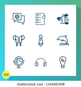 Modern, simple vector icon set on gradient background with music, male, map, mortgage, application, transportation, investment, agent, plane, air, globe, house, transport, communication, planet icons