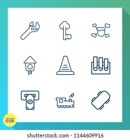 Modern, simple vector icon set on gradient background with house, industry, up, business, atm, medicine, man, medical, ladder, lock, transportation, spanner, repair, bank, boy, concept, cash icons