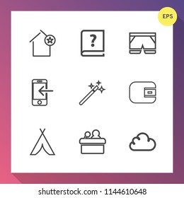 Modern, simple vector icon set on gradient background with shorts, meeting, adventure, transfer, finance, white, building, book, graphic, wizard, phone, architecture, wand, cash, wallet, money icons
