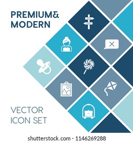 Modern, simple vector icon set on blue colorful background with groom, woman, photo, business, little, kid, baby, wedding, picture, choice, white, beautiful, dress, hotel, chat, sign, love, way icons