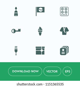 Modern, simple vector icon set on white background with cream, japanese, cake, id, dessert, asia, gas, sign, muffin, hot, chocolate, oven, bakery, glass, drink, food, japan, gift, travel, cook icons