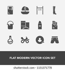 Modern, simple vector icon set with estate, color, real, house, exercise, athlete, fashion, technology, sea, equipment, wear, ocean, beauty, quad, sport, vessel, bar, white, laboratory, dirt icons