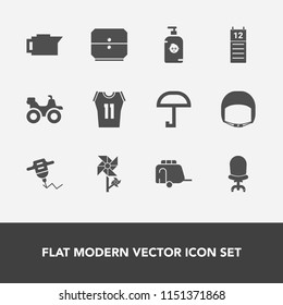 Modern, simple vector icon set with belt, soap, interior, armchair, happy, comfortable, flower, worker, machine, kid, espresso, cafe, child, quad, coffee, basketball, drill, transport, extreme icons
