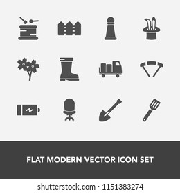 Modern, simple vector icon set with sakura, tool, food, musical, kitchen, shipping, delivery, music, spring, strategy, cooking, parachute, extreme, energy, fence, cherry, flower, jump, blossom icons