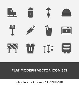 Modern, simple vector icon set with toy, drawer, leisure, machine, bed, salt, shirt, clinic, drink, sport, pepper, music, musical, drill, spice, background, skate, media, food, basketball, web icons