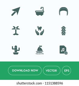 Modern, simple vector icon set on white background with sign, mouse, plant, desert, dental, board, green, shower, toilet, palm, add, light, healthy, traffic, file, work, cactus, health, finger icons