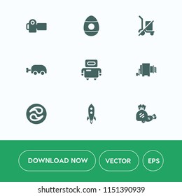 Modern, simple vector icon set on white background with technology, shipping, baby, candy, photography, plane, spring, traditional, camera, japanese, easter, send, receiving, sweet, shopping icons