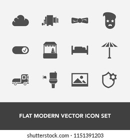 Modern, simple vector icon set with grocery, hipster, fashion, food, supermarket, delivery, public, truck, tie, web, shop, culture, picture, wc, bathroom, cloud, market, elegance, bow, security icons