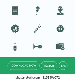 Modern, simple vector icon set on white background with dentist, restaurant, dental, business, folder, music, dinner, house, spoon, fork, concert, karaoke, baby, medicine, brush, sign, childhood icons