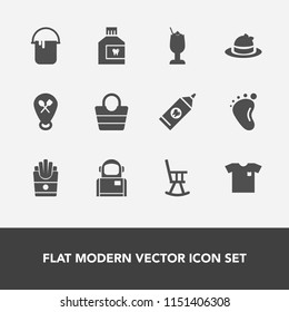 Modern, simple vector icon set with space, house, color, shirt, food, science, dental, painter, furniture, snack, leather, chair, clean, small, interior, cosmonaut, alcohol, glass, mouth, white icons