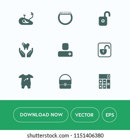 Modern, simple vector icon set on white background with device, healthy, white, clothes, health, dental, touch, calculator, lock, dentist, dentistry, bicycle, security, fashion, smart, fitness icons