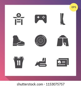 Modern, simple vector icon set on gradient background with japan, controller, shirt, industry, music, construction, black, play, bulldozer, gaming, art, outdoor, document, auto, equipment, drum icons