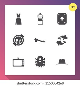 Modern, simple vector icon set on gradient background with food, card, elegance, space, bucket, clean, kid, cleaner, beauty, plate, game, lunch, nutrition, clothes, poker, housework, white, mop icons