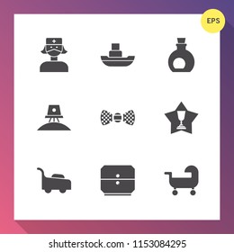 Modern, simple vector icon set on gradient background with achievement, medical, astronaut, boat, food, healthy, baby, sea, transport, science, industrial, spaceship, fashion, hospital, care icons