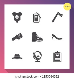 Modern, simple vector icon set on gradient background with kid, female, patient, planet, dental, hat, pen, draw, clinic, texas, map, world, paintbrush, small, japan, tool, shoe, clothing, west icons