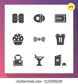 Modern, simple vector icon set on gradient background with pressure, sweet, bank, basketball, tank, valve, pot, underwater, paper, game, air, drink, sport, safe, finance, cake, bow, cosmonaut icons