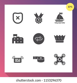 Modern, simple vector icon set on gradient background with royal, board, sport, office, key, sticky, building, message, water, concept, victory, competition, replace, extreme, replacement, king icons