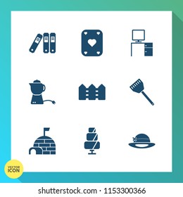 Modern, simple vector icon set on gradient background with document, poker, dessert, beverage, breakfast, hot, teapot, fence, file, cup, directory, snow, kitchen, black, pot, hat, sweet, table icons