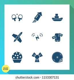 Modern, simple vector icon set on gradient background with celebration, energy, ship, cold, communication, firework, ecology, sea, space, sound, competition, phone, cooler, boat, craft, mobile icons