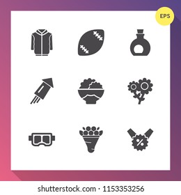 Modern, simple vector icon set on gradient background with olive, flower, sign, mediterranean, celebration, blossom, agriculture, american, event, price, game, sport, football, style, sale, sea icons