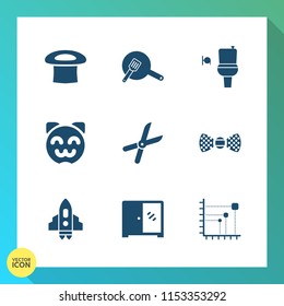 Modern, simple vector icon set on gradient background with restroom, craft, public, bathroom, elegance, bow, fashion, diagram, wc, sign, object, cap, business, pruning, tie, cooking, toilet, cut icons